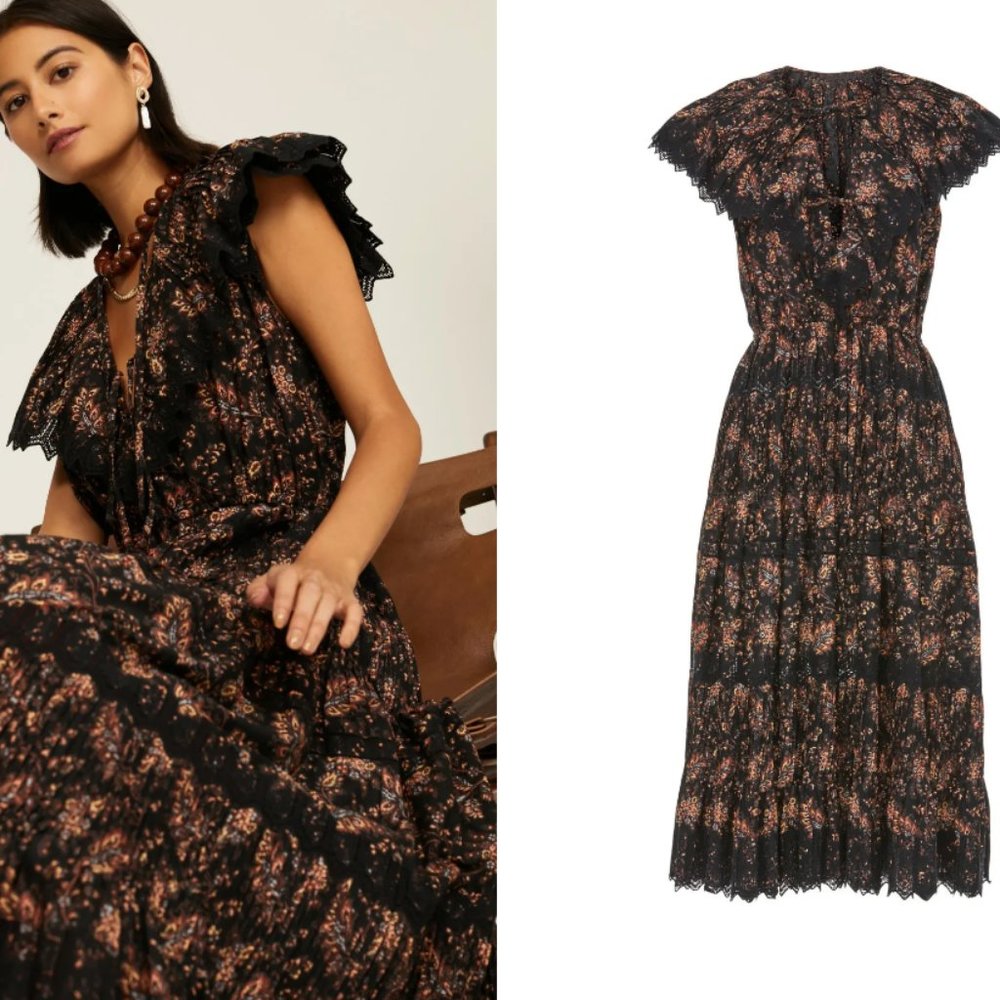 ULLA JOHNSON Jacqueline midi Dress Size 6- excellent condition